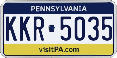 PA license plate KKR5035