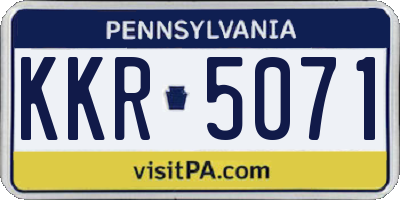 PA license plate KKR5071