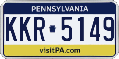 PA license plate KKR5149
