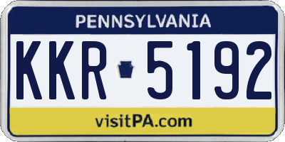 PA license plate KKR5192