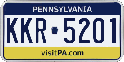 PA license plate KKR5201