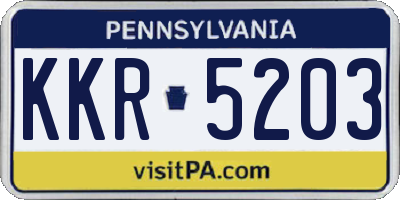PA license plate KKR5203