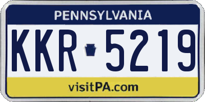 PA license plate KKR5219