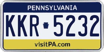 PA license plate KKR5232