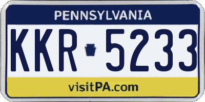 PA license plate KKR5233