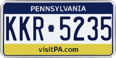 PA license plate KKR5235