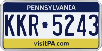 PA license plate KKR5243