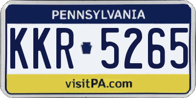 PA license plate KKR5265
