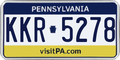 PA license plate KKR5278