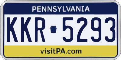 PA license plate KKR5293