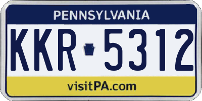 PA license plate KKR5312