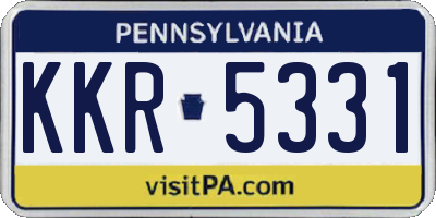 PA license plate KKR5331