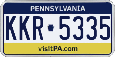 PA license plate KKR5335