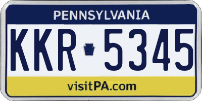 PA license plate KKR5345