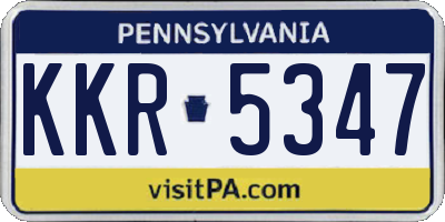 PA license plate KKR5347