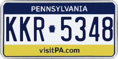 PA license plate KKR5348
