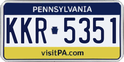 PA license plate KKR5351