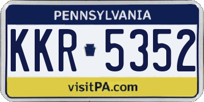 PA license plate KKR5352