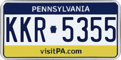 PA license plate KKR5355