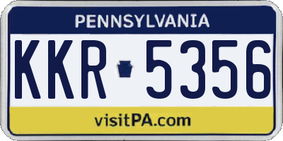PA license plate KKR5356