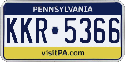 PA license plate KKR5366