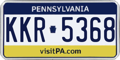 PA license plate KKR5368