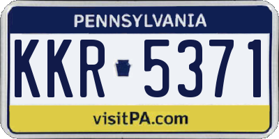 PA license plate KKR5371