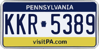 PA license plate KKR5389