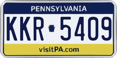 PA license plate KKR5409