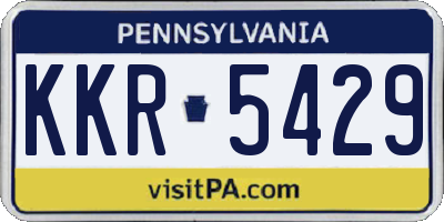 PA license plate KKR5429