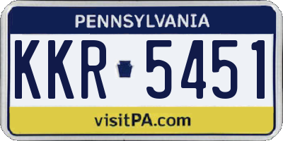 PA license plate KKR5451