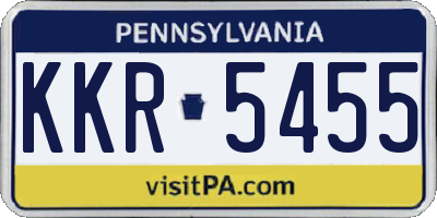 PA license plate KKR5455