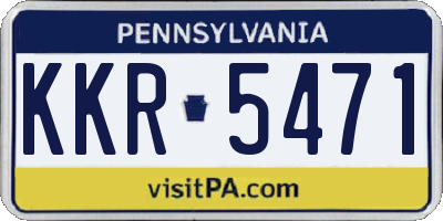 PA license plate KKR5471