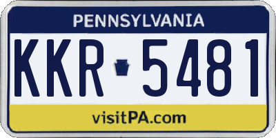 PA license plate KKR5481