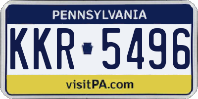 PA license plate KKR5496