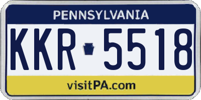 PA license plate KKR5518