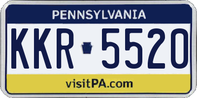 PA license plate KKR5520