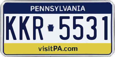 PA license plate KKR5531