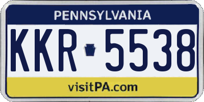 PA license plate KKR5538