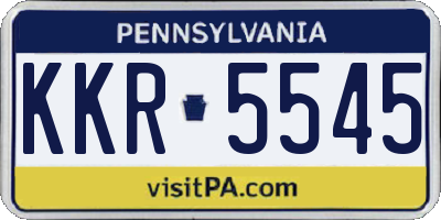 PA license plate KKR5545