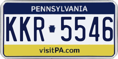 PA license plate KKR5546