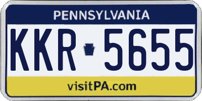 PA license plate KKR5655