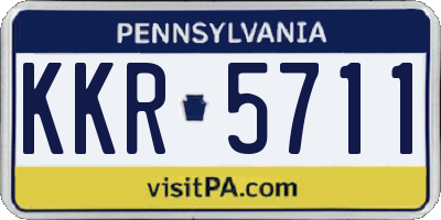 PA license plate KKR5711