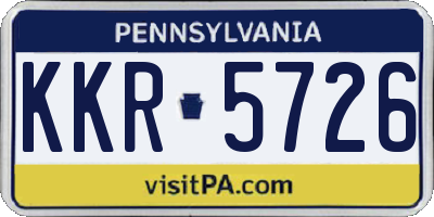 PA license plate KKR5726
