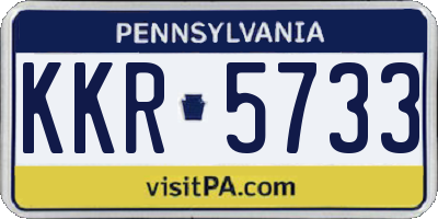 PA license plate KKR5733