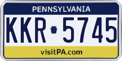 PA license plate KKR5745