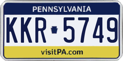 PA license plate KKR5749