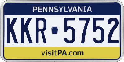 PA license plate KKR5752