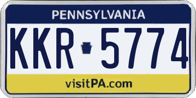 PA license plate KKR5774