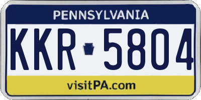 PA license plate KKR5804